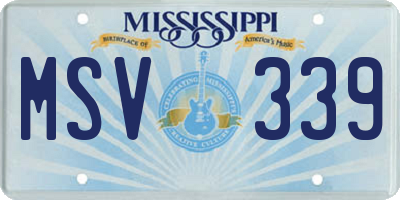 MS license plate MSV339