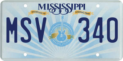 MS license plate MSV340