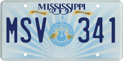 MS license plate MSV341