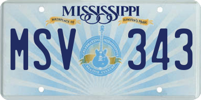 MS license plate MSV343