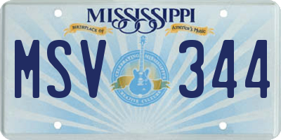 MS license plate MSV344