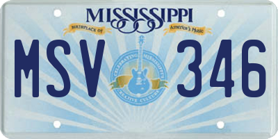 MS license plate MSV346