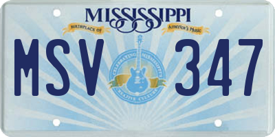 MS license plate MSV347