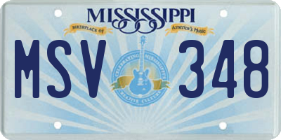 MS license plate MSV348