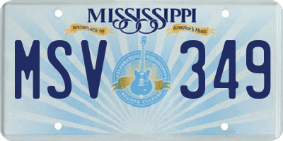 MS license plate MSV349