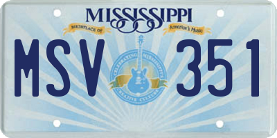 MS license plate MSV351