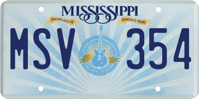 MS license plate MSV354