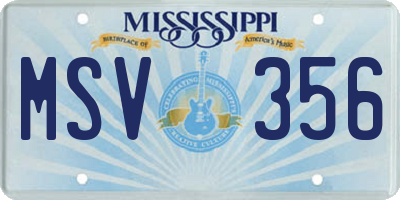 MS license plate MSV356