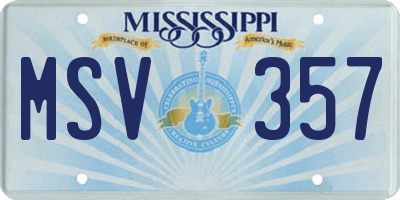 MS license plate MSV357