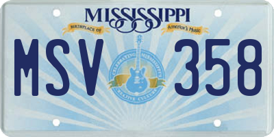 MS license plate MSV358