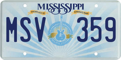 MS license plate MSV359