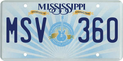 MS license plate MSV360