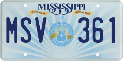 MS license plate MSV361