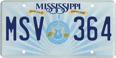 MS license plate MSV364