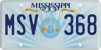 MS license plate MSV368
