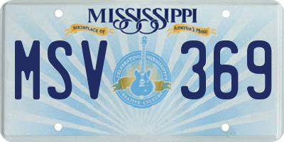 MS license plate MSV369