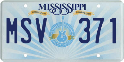 MS license plate MSV371