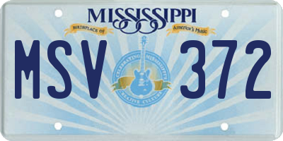 MS license plate MSV372