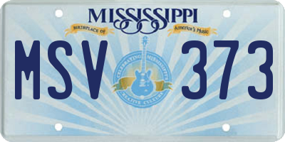MS license plate MSV373