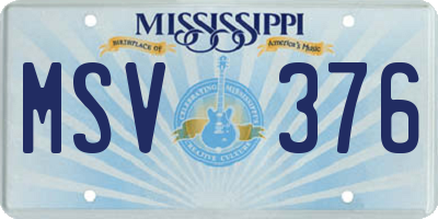 MS license plate MSV376