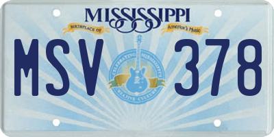 MS license plate MSV378