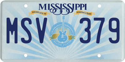 MS license plate MSV379