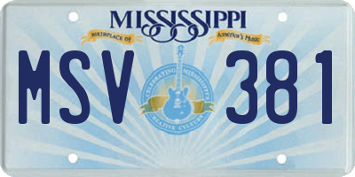 MS license plate MSV381