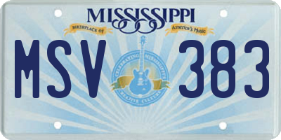 MS license plate MSV383