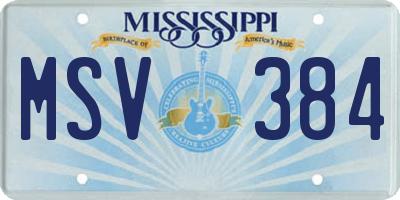 MS license plate MSV384