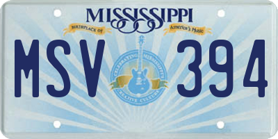 MS license plate MSV394