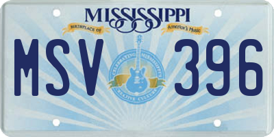 MS license plate MSV396