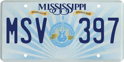 MS license plate MSV397