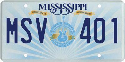 MS license plate MSV401