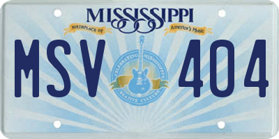 MS license plate MSV404