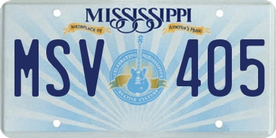 MS license plate MSV405