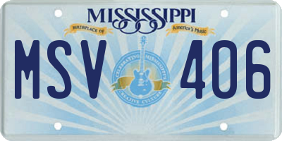 MS license plate MSV406