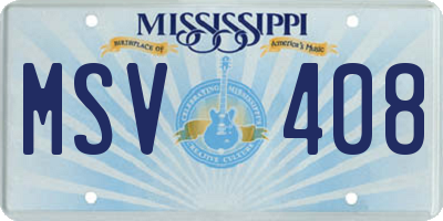 MS license plate MSV408