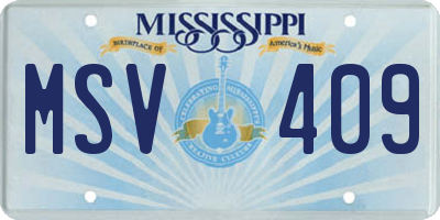 MS license plate MSV409