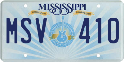MS license plate MSV410