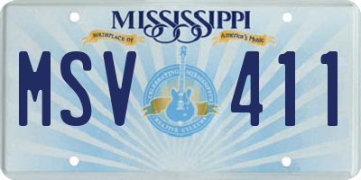 MS license plate MSV411