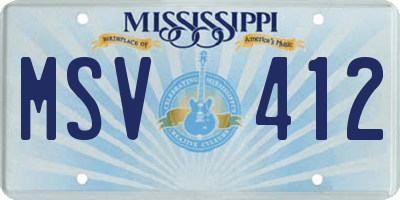 MS license plate MSV412