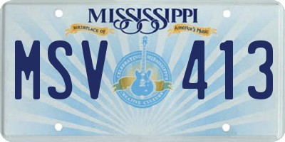 MS license plate MSV413