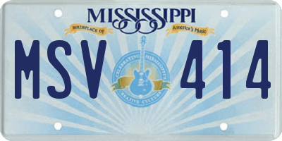 MS license plate MSV414