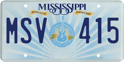 MS license plate MSV415
