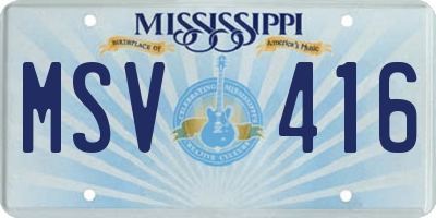 MS license plate MSV416