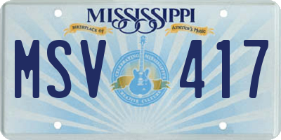 MS license plate MSV417