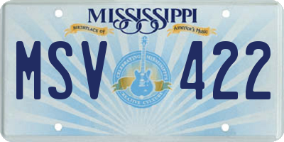 MS license plate MSV422
