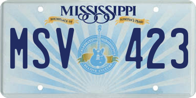 MS license plate MSV423