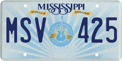 MS license plate MSV425