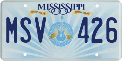 MS license plate MSV426